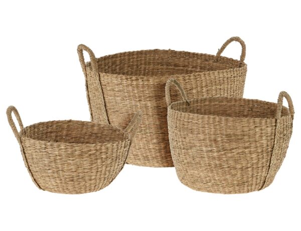 Καλάθια BASKET SET ROUND SEAGRASS S3 VM1000040