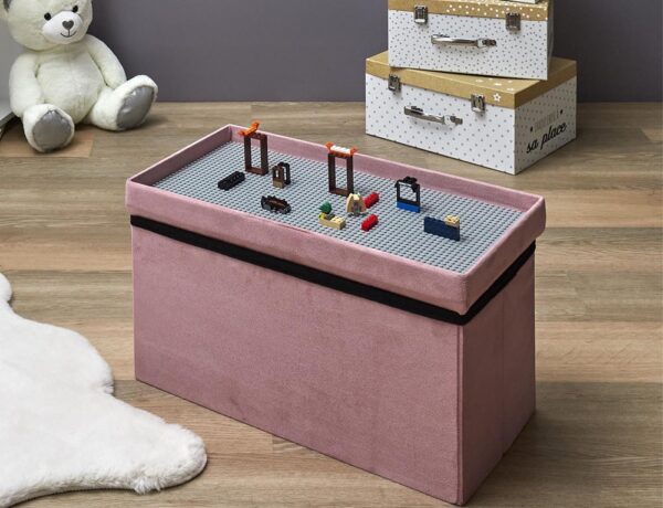 Παιδικό Δωμάτιο & Διακόσμηση PINK FOLDABLE STORAGE BENCH COMPATIBLE WITH BRICK