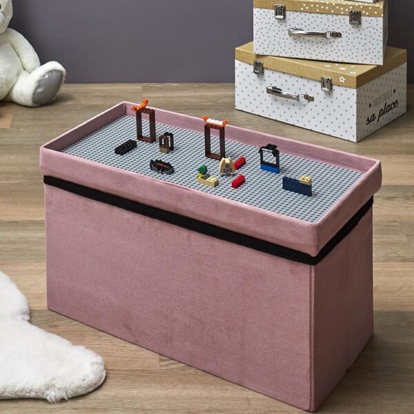 Παιδικό Δωμάτιο & Διακόσμηση PINK FOLDABLE STORAGE BENCH COMPATIBLE WITH BRICK