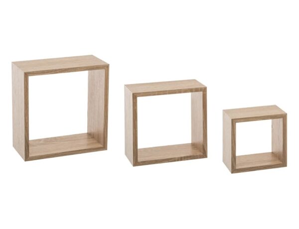 Ραφιέρεσ⁄ράφια Τοίχου WALL SHELF CUBE OAK NAT S X3 138956C