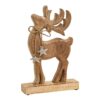 Διακόσμηση & DECO Σε Εορταστικό Πνεΰμα DEER WITH METAL STAR HANGER MADE OF WOOD BROWN