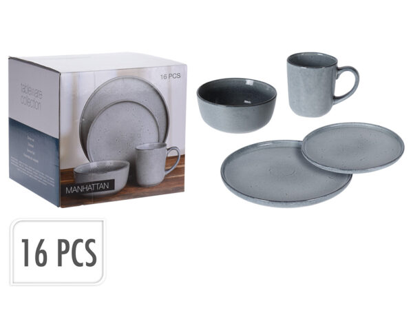 Πιάτα – Σετ Δείπνου⁄καφέ DINNER SET SIAKI 16PCS STONEWARE Q91000050