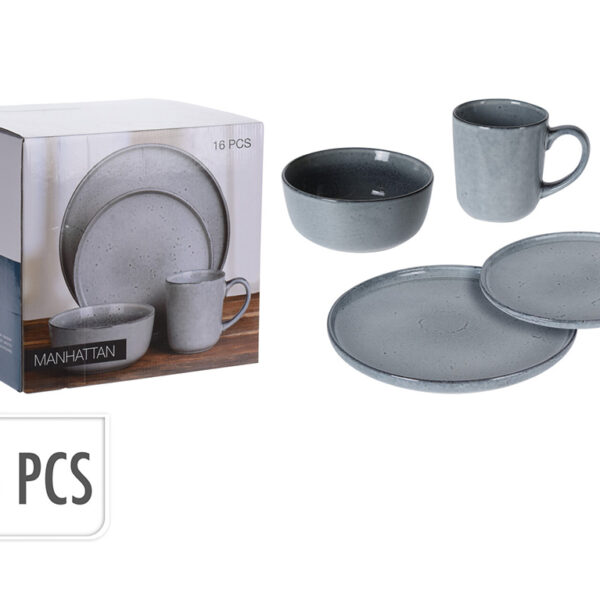 Πιάτα – Σετ Δείπνου⁄καφέ DINNER SET SIAKI 16PCS STONEWARE Q91000050