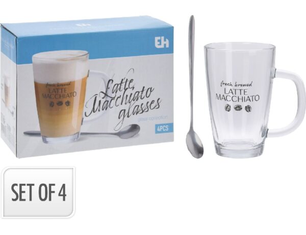 Ποτήρια, Κοΰπες & Κανάτες LATTE MACCHIATO SET 4PCS YE7100310