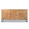 MADERA COFFEE TABLE Φυσικο Μαυρο 80x80xH36cm