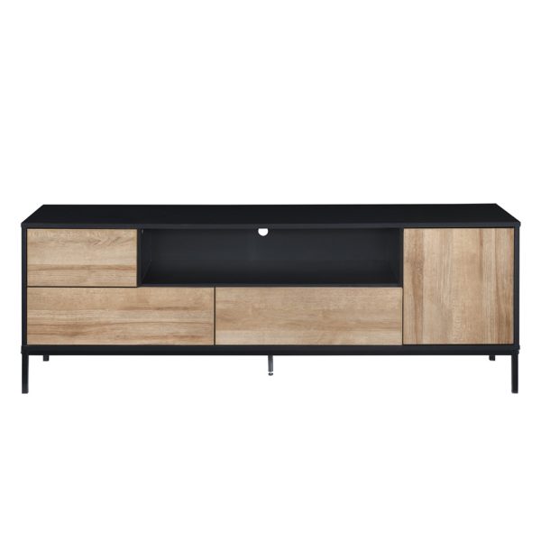 BLACKBIRD TV STAND RIVIERA OAK Μαυρο 160×40,5xH58cm