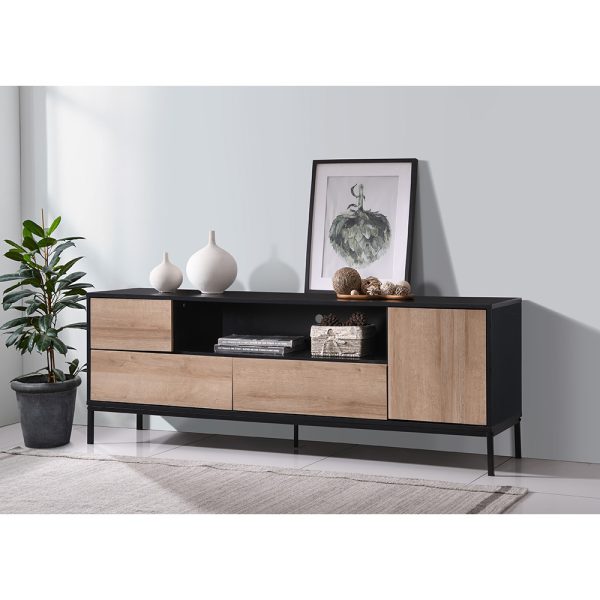 BLACKBIRD TV STAND RIVIERA OAK Μαυρο 160×40,5xH58cm