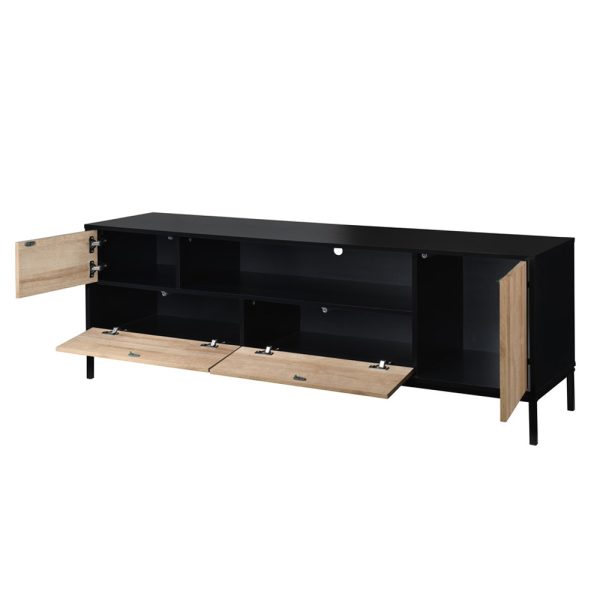 BLACKBIRD TV STAND RIVIERA OAK Μαυρο 160×40,5xH58cm