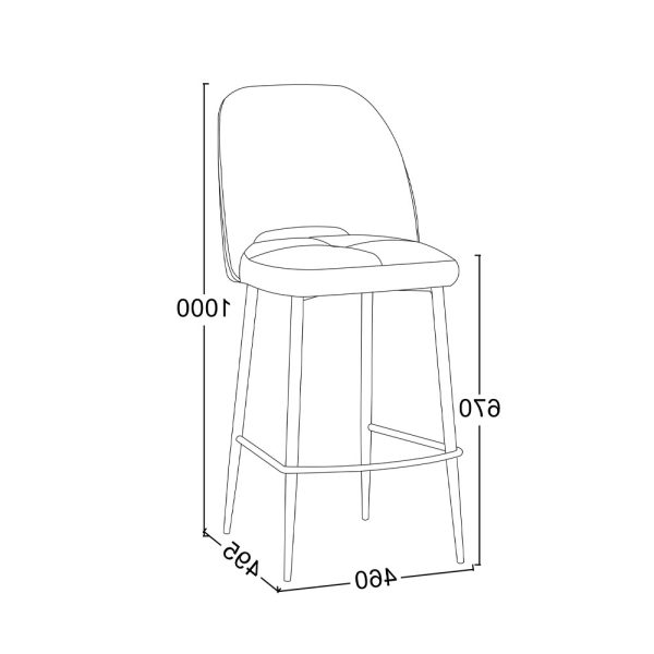 BOUTON Σκαμπω BAR Γκρι Ανοιχτο 46x50xH99cm