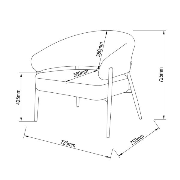 MORITZ Πολυθρονα Γκρι 73x72xH75cm