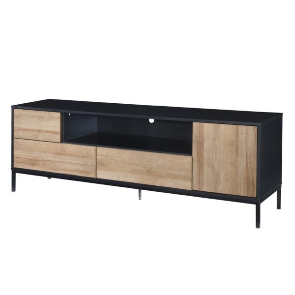 BLACKBIRD TV STAND RIVIERA OAK Μαυρο 160×40,5xH58cm